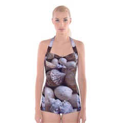 Beautiful Seashells  Boyleg Halter Swimsuit  by StarvingArtisan