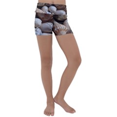 Beautiful Seashells  Kids  Lightweight Velour Yoga Shorts