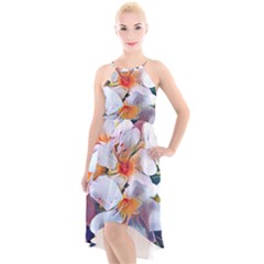 Daisy Painting  High-low Halter Chiffon Dress  by StarvingArtisan