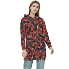 Ugly Open Mouth Graphic Motif Print Pattern Women s Long Oversized Pullover Hoodie by dflcprintsclothing