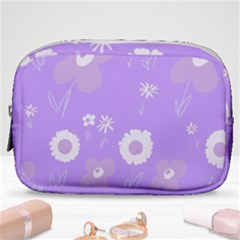 Daisy Flowers Lilac White Lavender Purple Make Up Pouch (small) by Mazipoodles