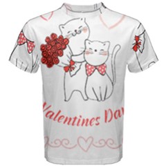 Valentines Day T- Shirt Siberian Huskies Hearts Love Dog Lover Valentines Day T- Shirt Men s Cotton Tee by maxcute