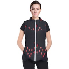 Valentine Day Heart Flower Women s Puffer Vest by artworkshop