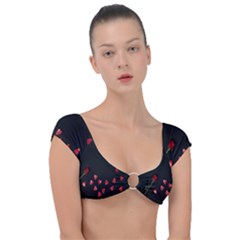 Valentine Day Heart Flower Cap Sleeve Ring Bikini Top by artworkshop