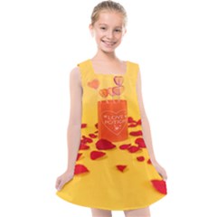 Valentine Day Heart Love Potion Kids  Cross Back Dress by artworkshop