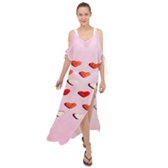 Lolly Candy  Valentine Day Maxi Chiffon Cover Up Dress by artworkshop