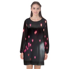 Love Valentine s Day Long Sleeve Chiffon Shift Dress  by artworkshop