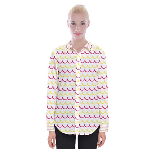 Pattern Waves Womens Long Sleeve Shirt by artworkshop