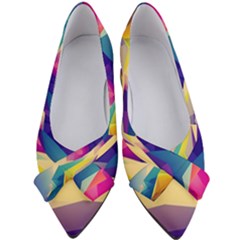 Abstract Geometric Landscape Art Women s Bow Heels by danenraven