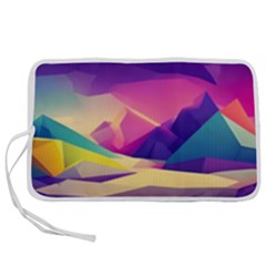 Abstract Geometric Landscape Art Pen Storage Case (m) by danenraven