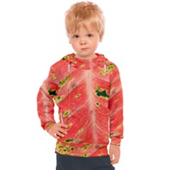 Aglonema Leaf Plant Pattern Flora Kids  Hooded Pullover by danenraven