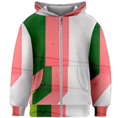 Green Pink Interior Paint Kids  Zipper Hoodie Without Drawstring