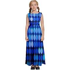 Pattern Blue Logo Kids  Satin Sleeveless Maxi Dress by artworkshop