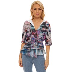 Splattered Paint On Wall Lightweight Drawstring Hooded Top by artworkshop