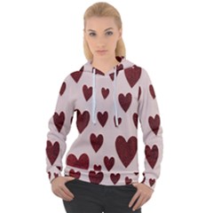 Valentine Day Heart Love Pattern Women s Overhead Hoodie by artworkshop