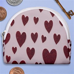 Valentine Day Heart Love Pattern Horseshoe Style Canvas Pouch by artworkshop