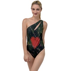 Valentine Day Heart Love To One Side Swimsuit by artworkshop