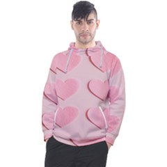 Valentine Day Heart Pattern Pink Men s Pullover Hoodie