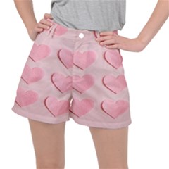 Valentine Day Heart Pattern Pink Ripstop Shorts by artworkshop