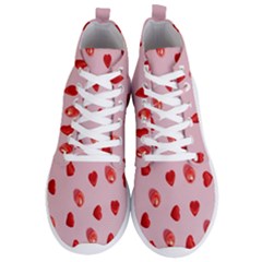 Valentine Day Heart Pattern Men s Lightweight High Top Sneakers by artworkshop