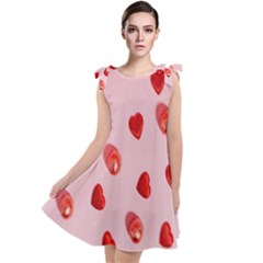 Valentine Day Heart Pattern Tie Up Tunic Dress by artworkshop