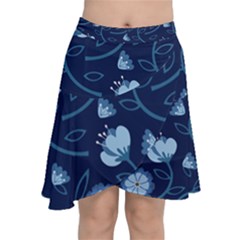 Flower Chiffon Wrap Front Skirt by zappwaits