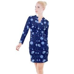 Flower Button Long Sleeve Dress by zappwaits