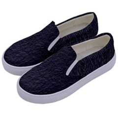 Black Wall Texture Kids  Canvas Slip Ons by artworkshop