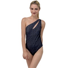 Black Wall Texture To One Side Swimsuit by artworkshop