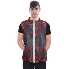 Lava Volcanic Rock Texture Men s Puffer Vest by artworkshop