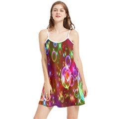 Rainbow Spectrum Bubbles Summer Frill Dress by artworkshop