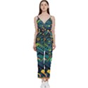 Abstract Pattern Background V-Neck Spaghetti Strap Tie Front Jumpsuit View1