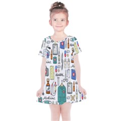 Medical Biology Detail Medicine Psychedelic Science Abstract Abstraction Chemistry Genetics Art Patt Kids  Simple Cotton Dress by Jancukart