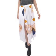 Abstract Circle Pattern T- Shirt Abstract Circle Pattern T- Shirt Velour Split Maxi Skirt by maxcute