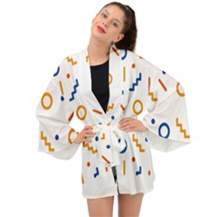 Abstract Dots And Line Pattern T- Shirt Abstract Dots And Line Pattern 4 Long Sleeve Kimono by maxcute