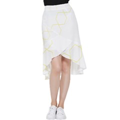 Abstract Hexagon Pattern T- Shirt Abstract Hexagon Pattern T- Shirt Frill Hi Low Chiffon Skirt by maxcute