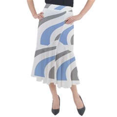 Abstract Pattern T- Shirt Abstract Pattern 4 Midi Mermaid Skirt