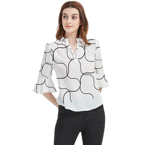 Abstract Pattern T- Shirt Abstract Pattern2 Loose Horn Sleeve Chiffon Blouse by maxcute