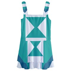 Abstract Pattern T- Shirt Hourglass Pattern Kids  Layered Skirt Swimsuit