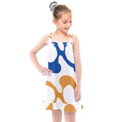 Abstract Swirl Gold And Blue Pattern T- Shirt Abstract Swirl Gold And Blue Pattern T- Shirt Kids  Overall Dress