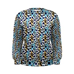 Blue Beige Leopard Women s Sweatshirt by DinkovaArt