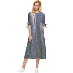 Abstract Pattern  Bow Sleeve Chiffon Midi Dress by artworkshop