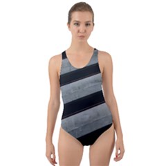 Pattern With A Cement Staircase Cut-out Back One Piece Swimsuit by artworkshop