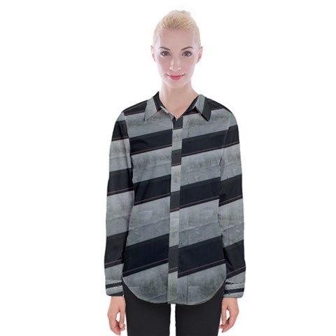 Pattern With A Cement Staircase Womens Long Sleeve Shirt by artworkshop