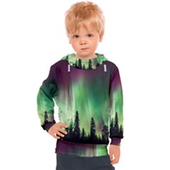 Aurora Borealis Northern Lights Nature Kids  Hooded Pullover