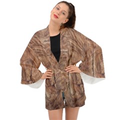 Brown Close Up Hd Wallpaper Surface Long Sleeve Kimono by artworkshop