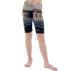 Dark Tunnels Within A Tunnel Kids  Mid Length Swim Shorts by artworkshop