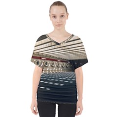 Dark Tunnels Within A Tunnel V-neck Dolman Drape Top by artworkshop