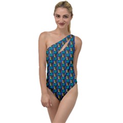 Evita Pop Art Style Graphic Motif Pattern To One Side Swimsuit by dflcprintsclothing