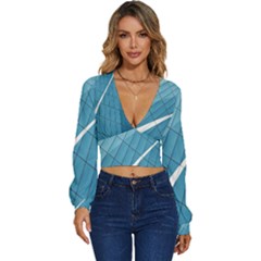 Design Texture Long Sleeve Deep-v Velour Top